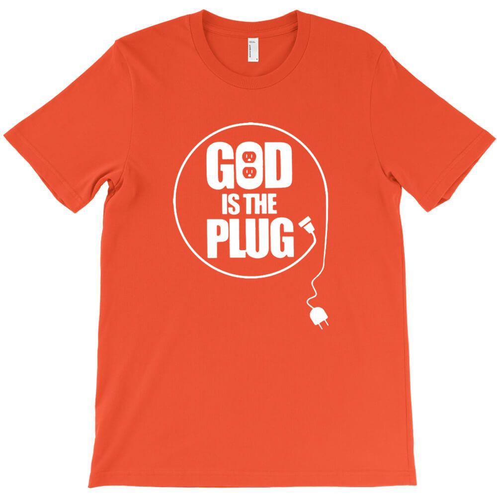God Is The Plug T Shirt For Mens Short Sleeve Tee Shirts For Man Design