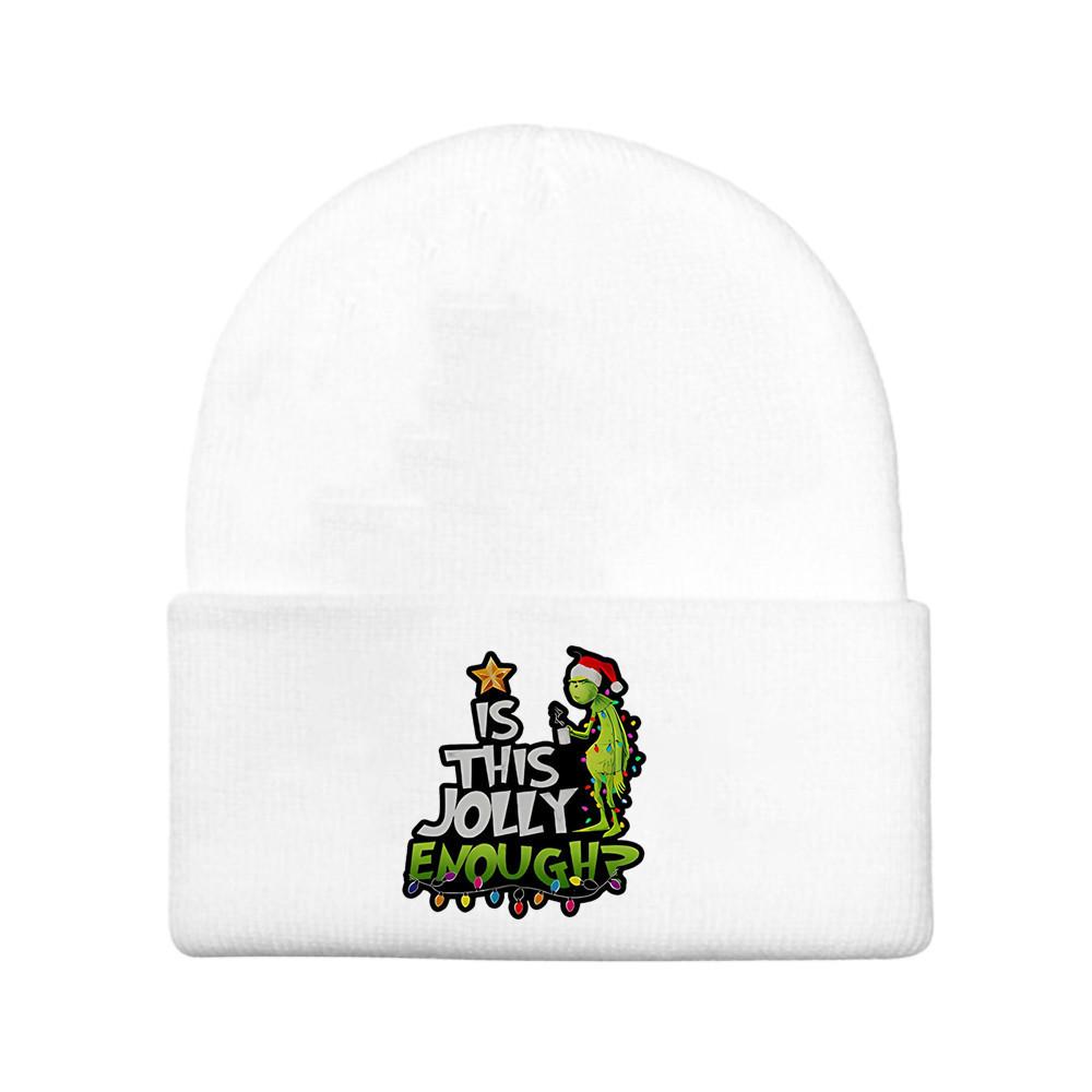 The Grinch Print Knit Hat With Earmuff Protection For Winter Warmth And Unisex Use