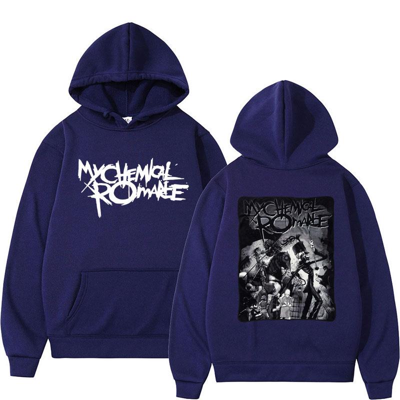 My Chemical Romance Hoodies Men's Black Parade Gothic Retro Emo Rock Harajuku Long Sleeve Fleece Oversized Pullove