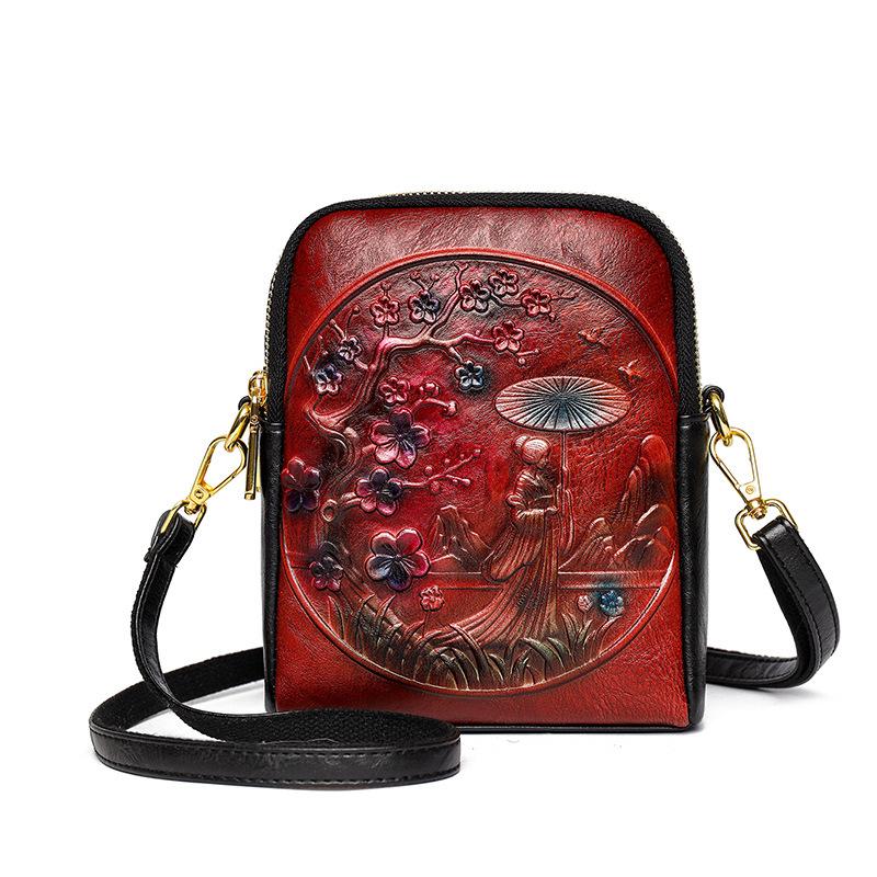 

Handmade artisan crafted double textured crossbody bag large capacity soft oriental chic, everyday styling versatility
