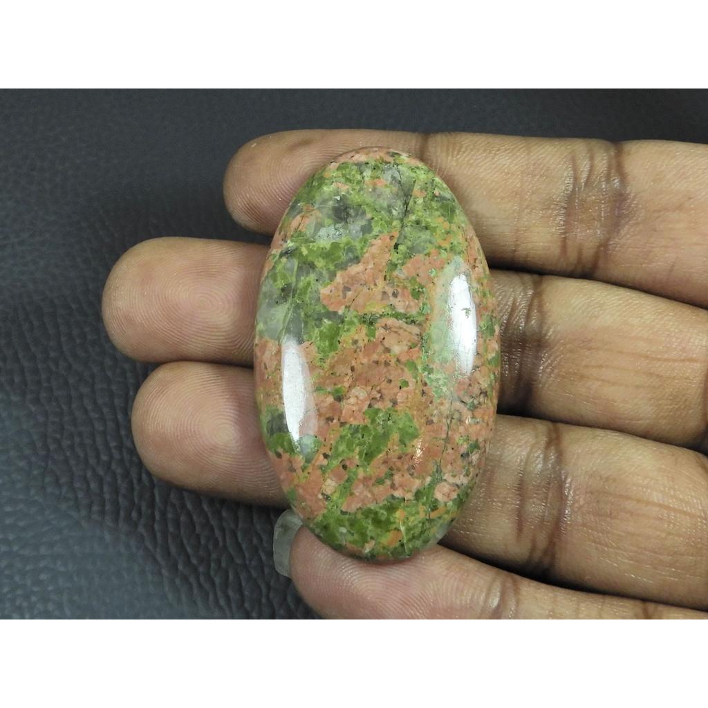 29X51X07MM Natural Unakite Jasper Oval Shape Cabochon Loose Gemstone 100Cts. G-422