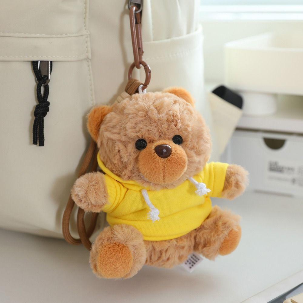 Kawaii Bär Plüsch Schlüsselanhänger Cartoon Kleiner Bär Stofftier Puppe Kapuzenpullover Bär Anhänger Dekoration