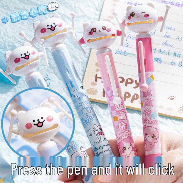 Heat-Sensitive Erasable Gel Pen with Click-Action, Cute Style for Elementary Students, Black Ink