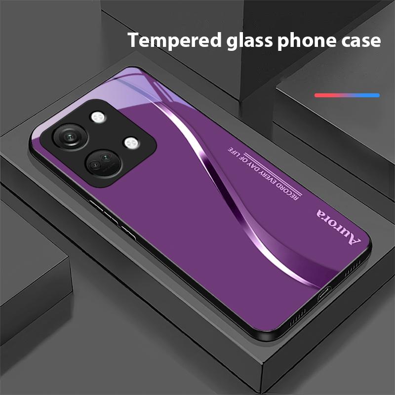 Two Tone Stripes For OnePlus Nord 3 5 6T 7 Pro 8 12 10T Reno8 Lite 5G 10R Nord N30 Hard Shell Tempered Glass Phone Case Black