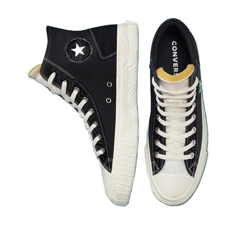 Converse Chuck Taylor Alt Star Tear Away Trend Lightweight Abrasion Resistant High Top Espadrilles Unisex Black & Green