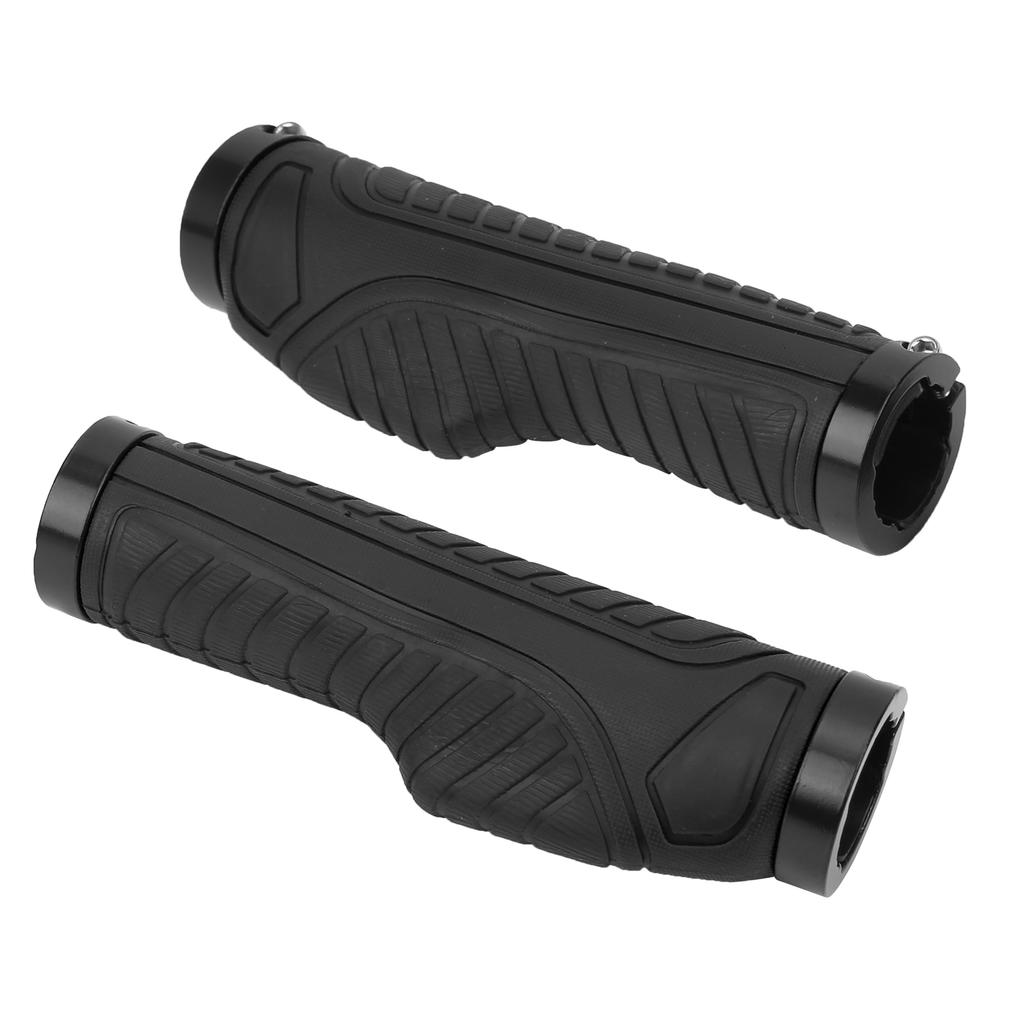 Mountain Bike Soft Handlebar Grips Bicycle Double Lock AntiSlip Rubber Handle Grips(Black )