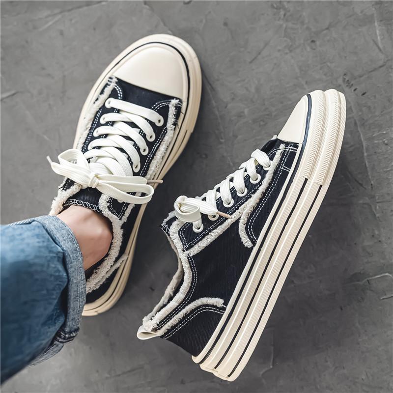 Новые дышащие весенние и осенние мужские повседневные парусиновые туфли с толстой — фото 5