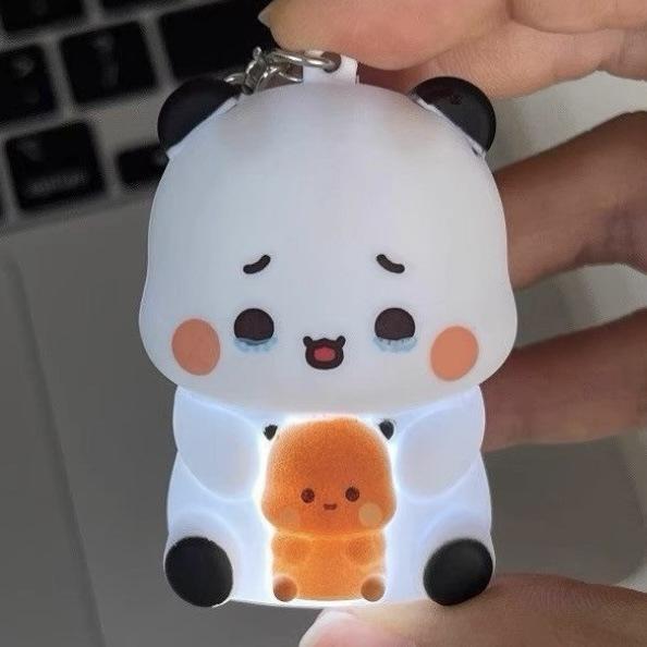 

One Two Bubu Luminous Panda Voice Pendant Keychain - Trendy Toy & Couple Gift