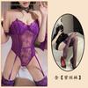 Sexy Underwear Purple Lace Suspenders Low Chest Thin Temptation Straps Bow Small Chest Big Gathering Women