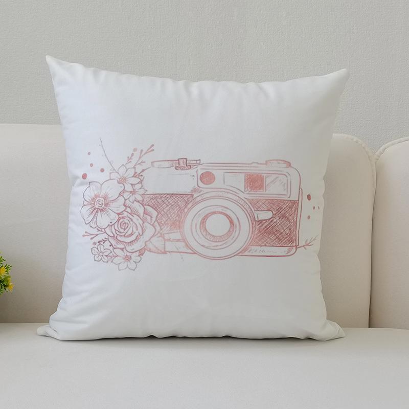45x45cm Warm Pink Geometric Cushion Cover Pineapple Letter Simple Pillow Cover Ins Printing Poster Sofa Office Home Decoration