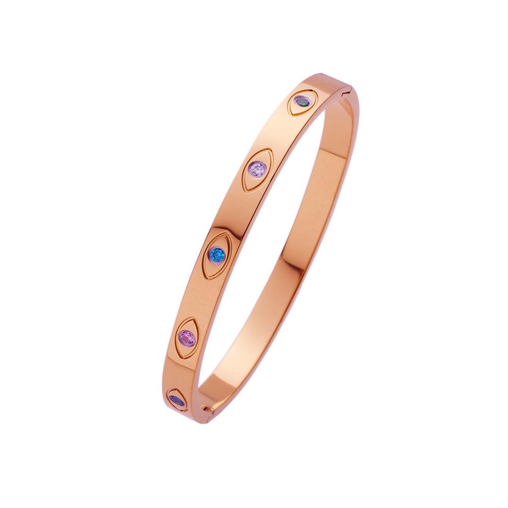 Bracciale Occhio Malvagio in Zircone Colorato Impilabile Braccialetto Turchese Regalo per Celebrazioni per Sorelle Gioielli Protettivi