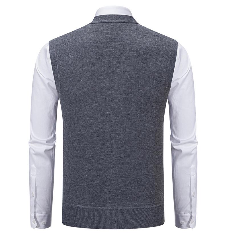 Men's Sleeveless Fleece-Lined Knit Cardigan: Autumn/Winter Plus Size Loose Fit Sweater