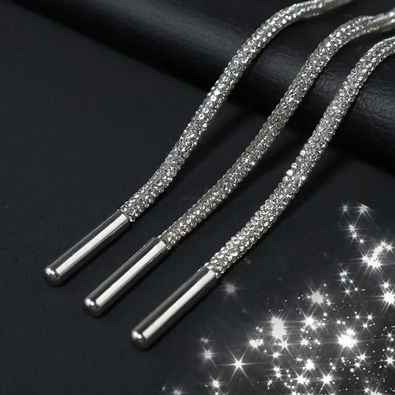 Luxury Rhinestone Shoe Laces Rainbow Diamond round Shoelaces for Sneakers 100/120/140/160CM DIY Strings 1Pcs