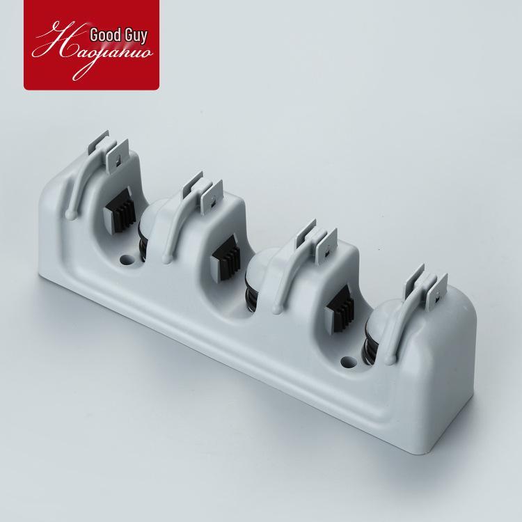 Multifunctional Magic Mop and Broom Holder with Hooks for Bathroom Storage