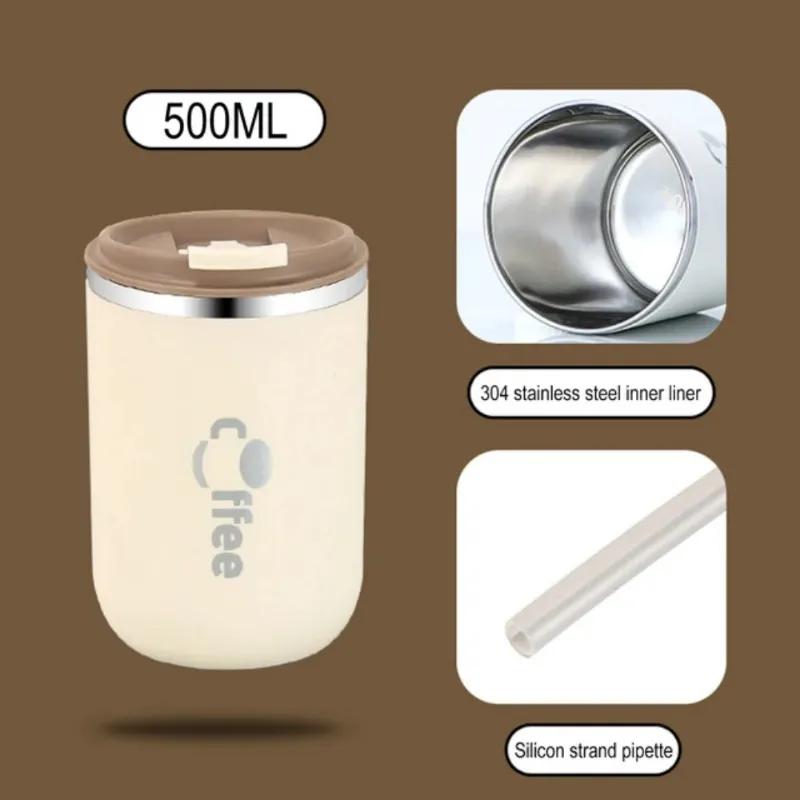Stainless Steel Coffee Cup Thermal Mug Garrafa Termica Cafe Copo Termico Caneca Non-slip Travel Car Insulated Bottle