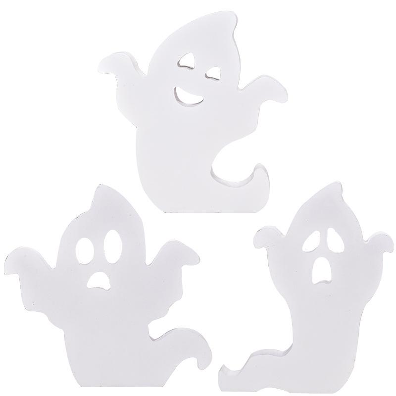 Halloween Decoration, Creativity, Cute Ghost, Layering, Tray, Decoration, Ghost Desktop Decoration, Ghost Festival, Wooden Ornaments