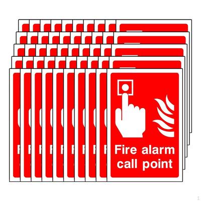 50x Fire Alarm Call Point Signs Stickers Waterproof Display Decal High Visibility for Indoor and