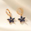 1 Pair Cute Flowers Dangle Earrings for Women Cubic Zirconia Jewelry Daily Wedding Party Accessories