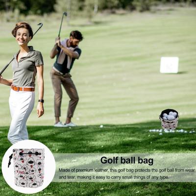Golf Topları Saklama Çantası Büyük Kapasiteli Hafif Taşınabilir Çok Amaçlı Karikatür Baskılı Büzgülü Golf Tişörtleri Kılıf Çantası