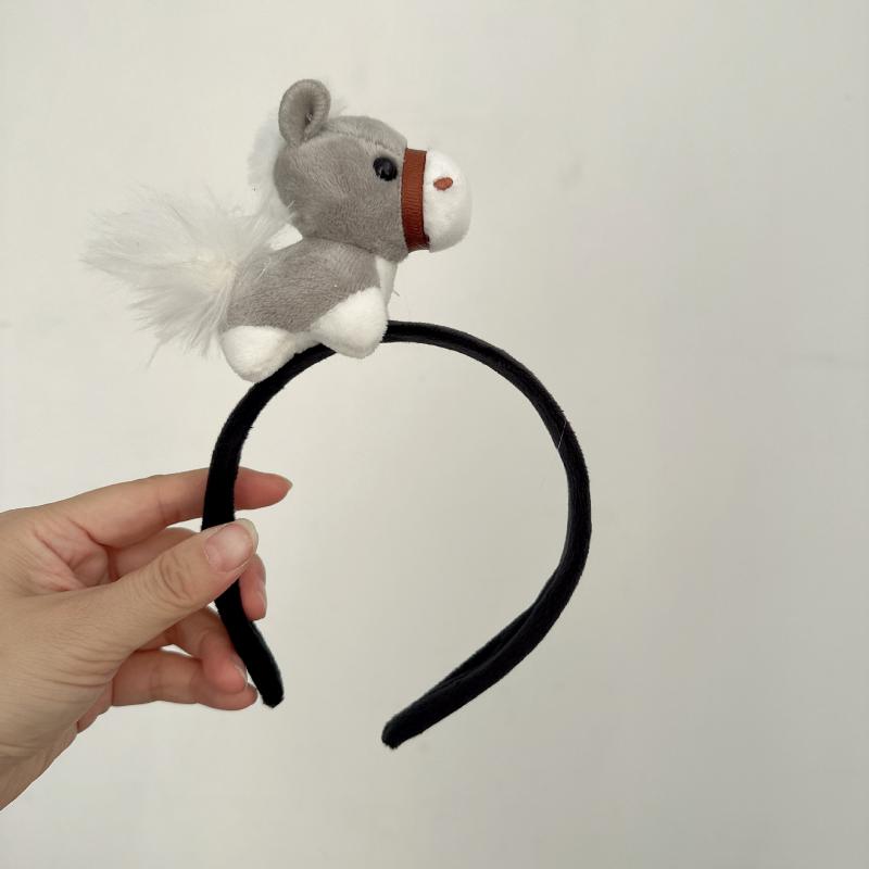 Søt Liten Hest Plysjdukke Armbånd Snap-armbånd For Barn Gave Utstoppet Hest Dame Pannebånd