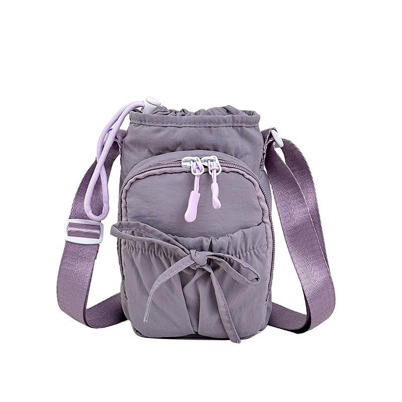 New messenger bag women's bag simple bow small square bag casual going out mobile phone bag water cup bag tide