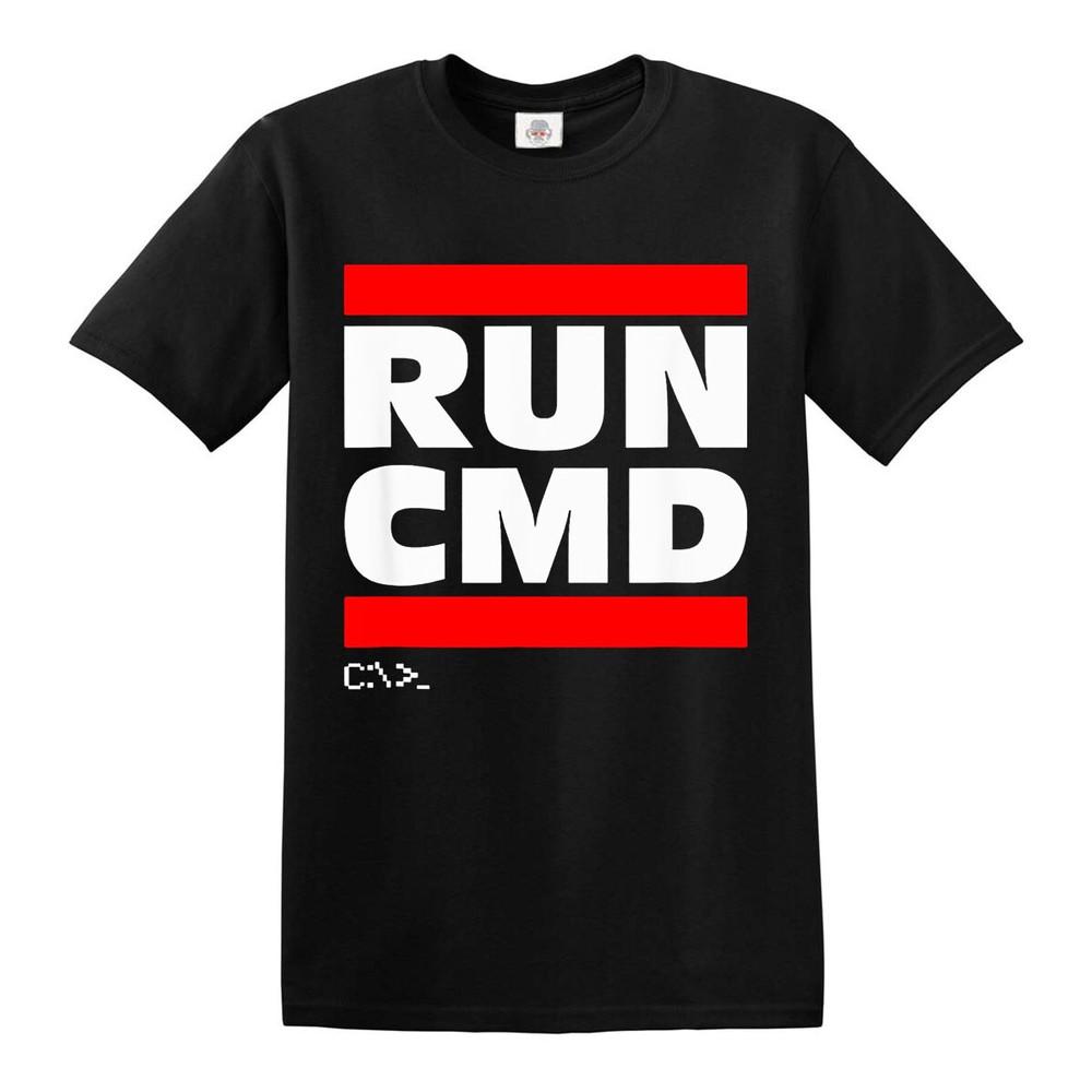 Run cmd computer programmer tshirt funny gift present novelty top tee 2XL