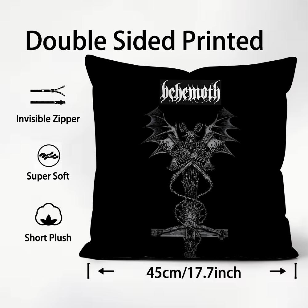 BBEHEMOTH Band Cushion Cover Plush Fabric Soft DoubleSided Printed Sofa Warm Winter Home Child Gift Pillow Case