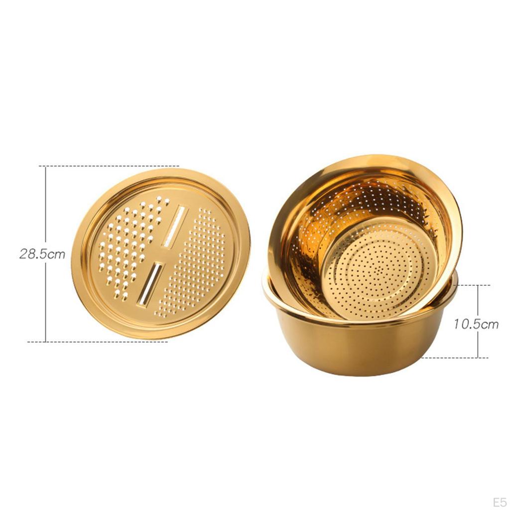 3-i-1 Diskkorg Ingefärsrivare Köksredskap Bärbar Rostfri Bassäng med