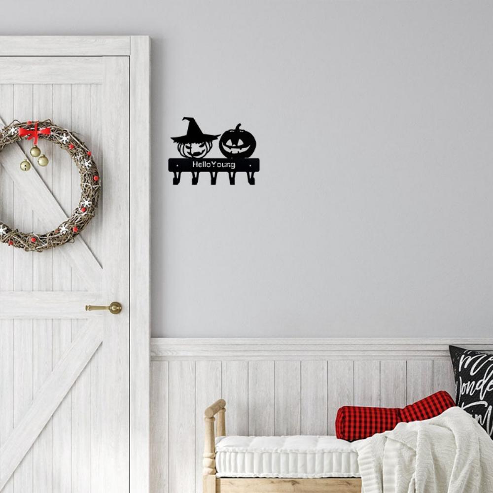 1pc Exquisite Metal Decorative Hook and Practical Storage Rack, Special Halloween Decorative Hook in Horror Pumpkin Shape