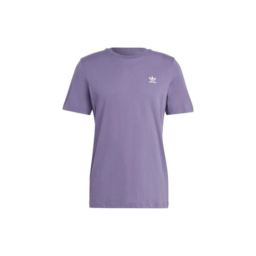 Adidas Originals Trefoil Solid Logo Print Round Neck Short Sleeve T-Shirt Men Tops Tech-Purple IA4868