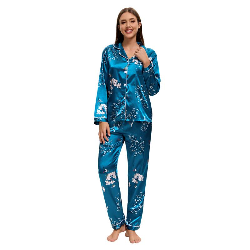 בגדי בית פיג'מה משי סימולציה לנשים חליפת פיג'מה מידה גדולה בגדי בית פנאי