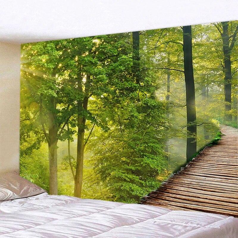Forest Animals Garden Trees Scenery Tapestry Wall Background Decoration Hanging Cloth Room Living Room Home Decoration