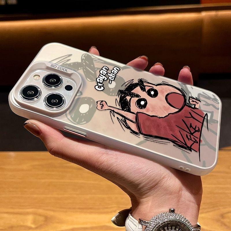 Applicable To Apple 17 Crayon Xiaoxin Cartoon Mobile Phone Case iPhone15promax Laser 14pro Matte 13 Engage