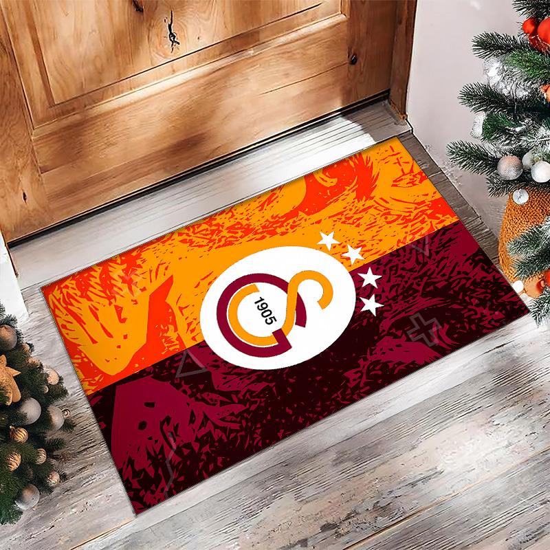 Galatasaray Fußball Aufdruck Flanell Teppich rutschfest weich Polyester Boden Teppich Indoor Dekor Matte für Schlafzimmer Wohnzimmer Sofa