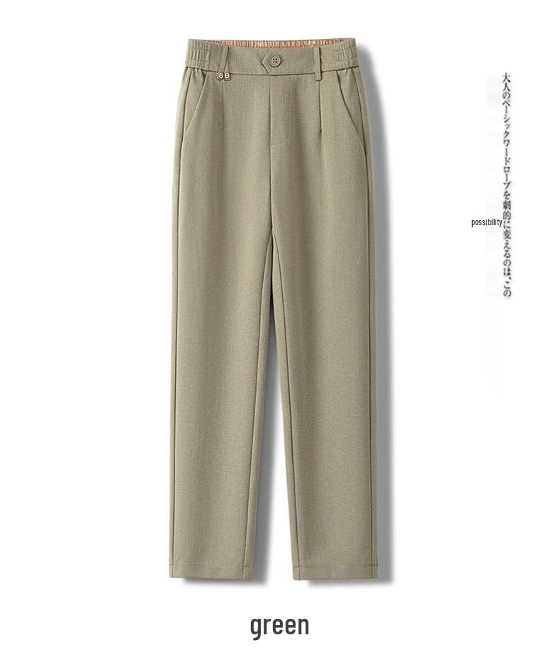 Women's High-Waist Slimming White Harem Pants - Summer 2024 Casual Nine-Point Trousers