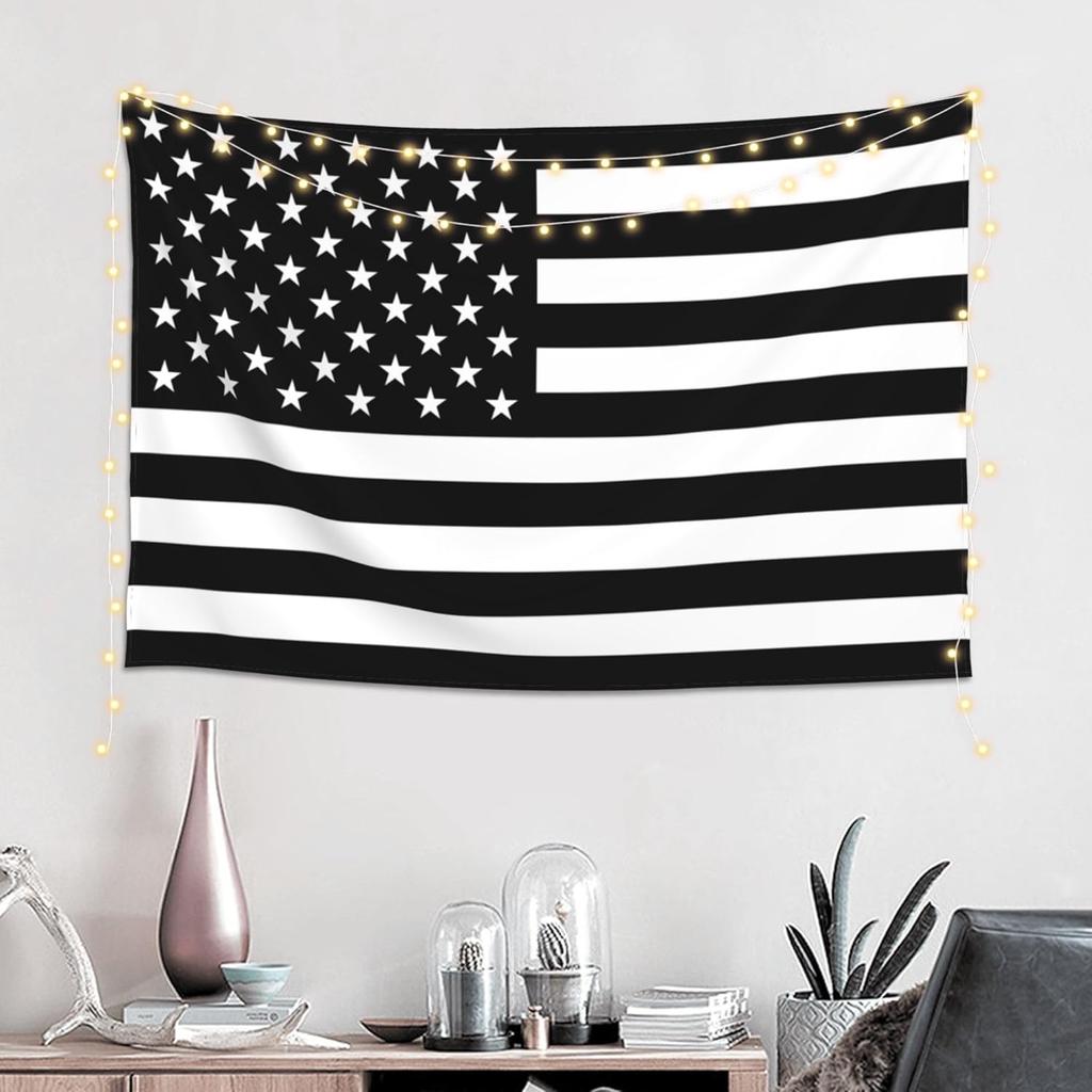 American Flag Black White Tapestry Wall Decoration, Art Tapestries Wall Hanging, Banner Wall Tapestry For Dorm Bedroom Living