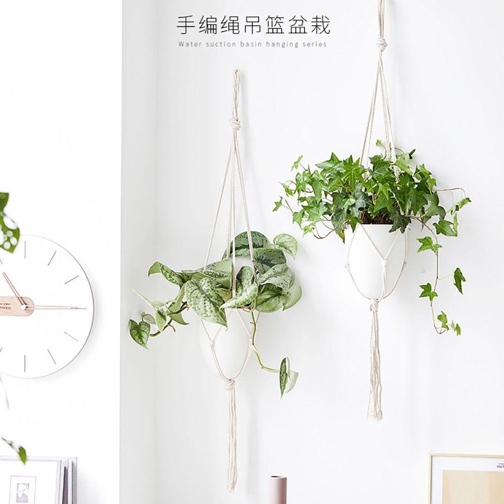White Hanging Plant Pot Eggshell Shape Planter Self Watering Plant Pot  Indoor Outdoor Ornament