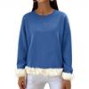 Women's Casual Round Neck Long Sleeve Sweatshirt Solid Color Sweatshirt
