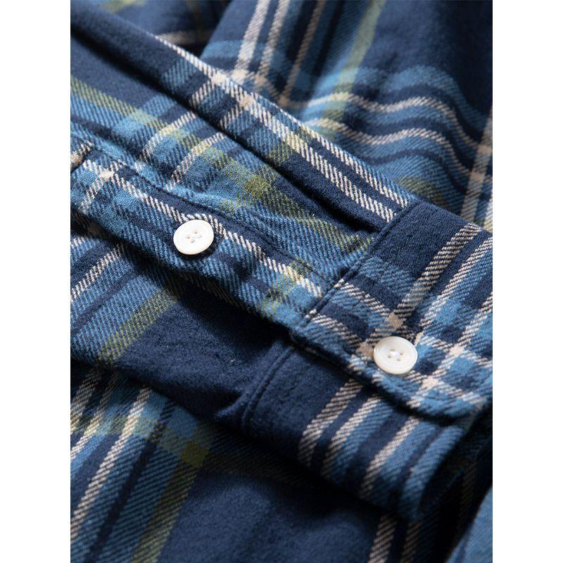 Gingham Shirt Men's Spring and Autumn Loose, Simple and All-Matching American Casual Vintage Shirt Pure Cotton Men's Long-Sleeved Top