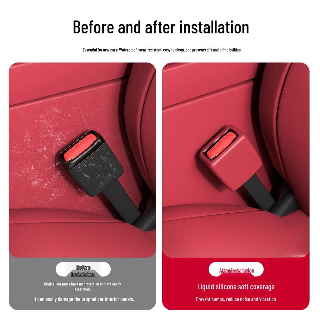 Silicone Seatbelt Base Anti-Collision Protective Sleeve for AITO M8 M9 Car Interior Decoration.