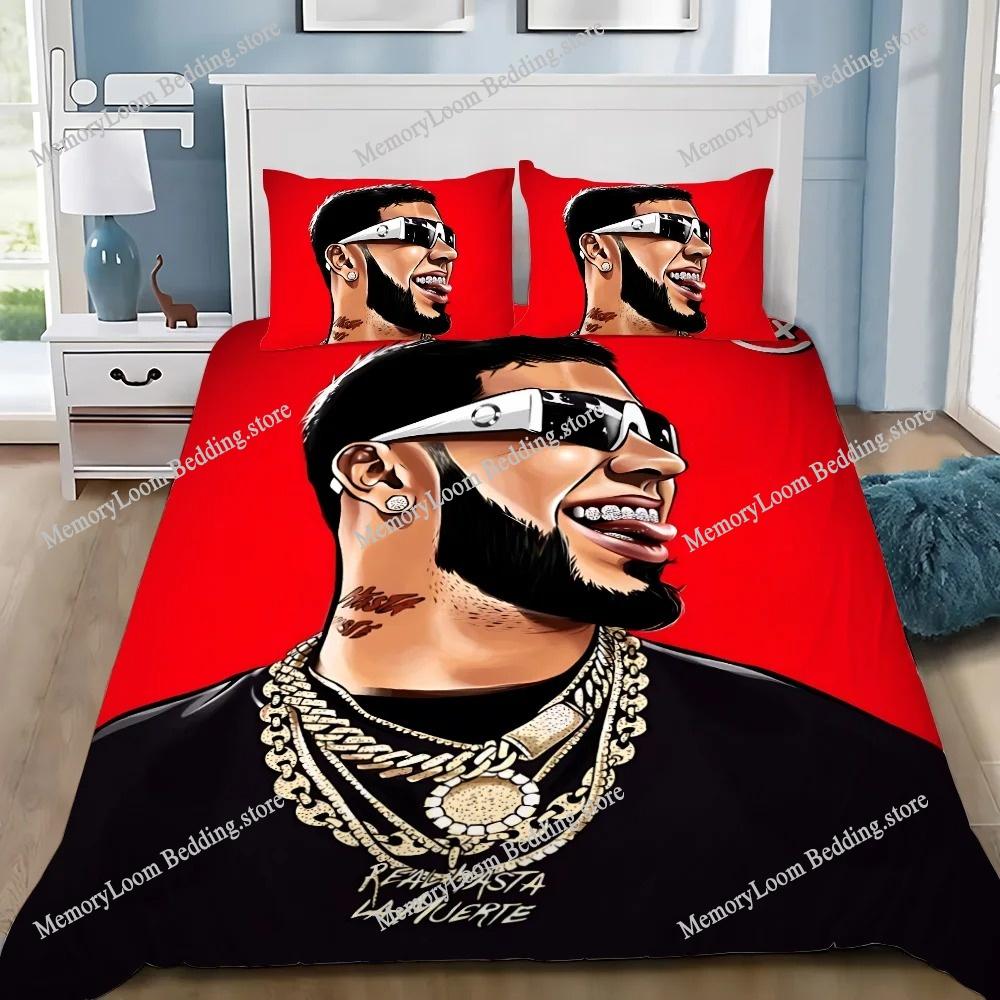 Copripiumino Federa Set Biancheria da Letto Anuel AA Real Hasta La Muerte Adulto Bambino Ragazza Decorazione Camera da Letto Regalo per Bambini Singolo Matrimoniale