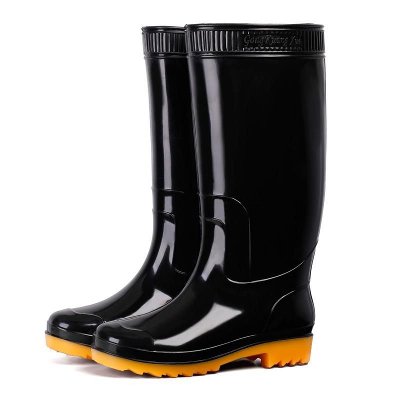 Tall tube men's rain shoes men's waterproof labor insurance shoes non-slip rubber shoes rain boots warm cotton water boots 807 fashion