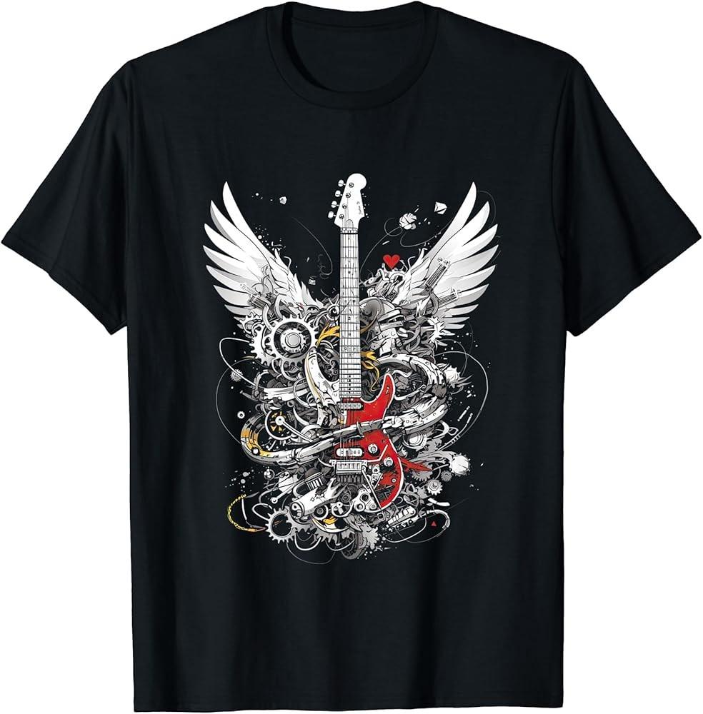 S4 Rock & Roll Guitar with Wings T-Shirt