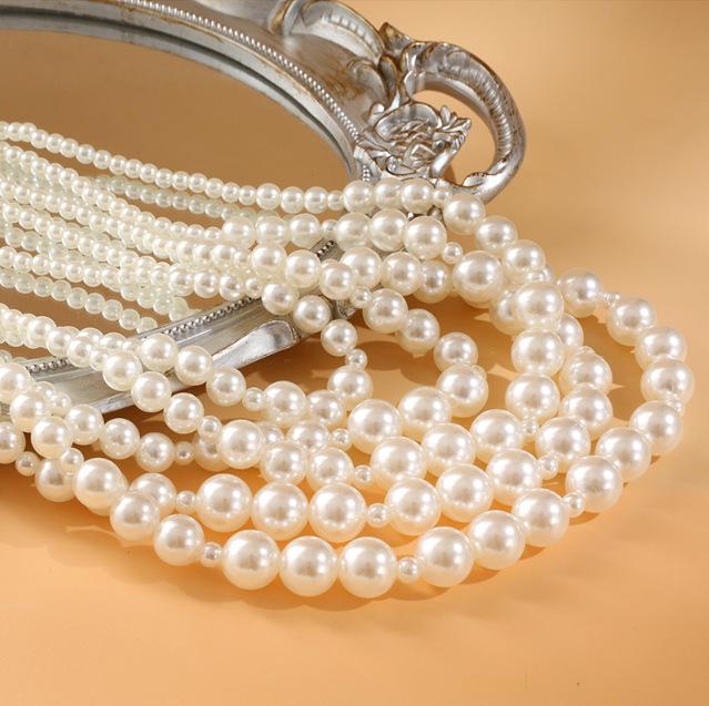 Simple Ethnic Style Five-Layer Mixed Pearl Women's Necklace