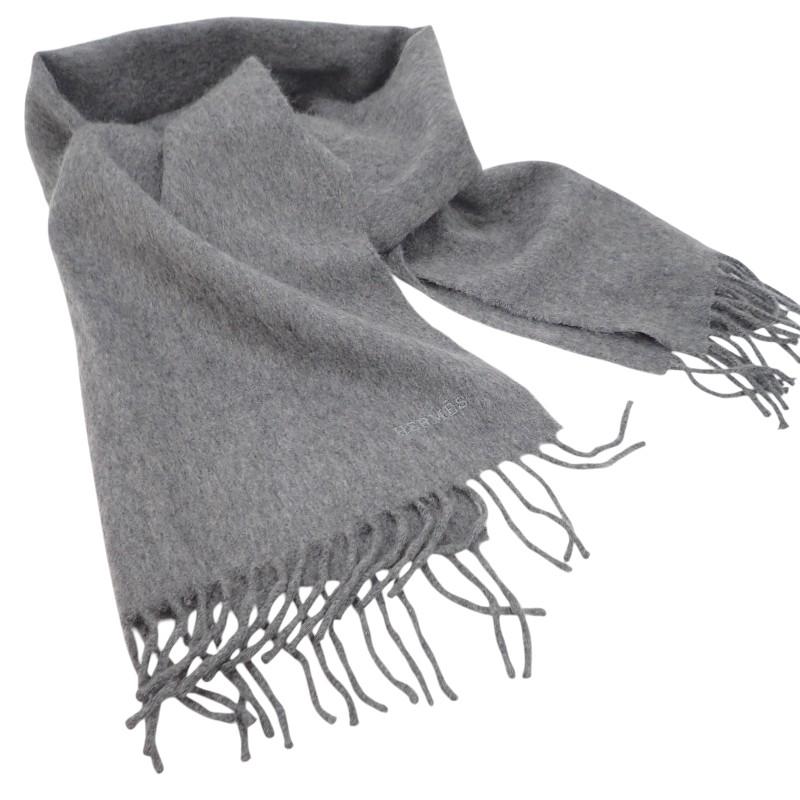 HERMES  H393700T_04  Scarf gray cashmere Women