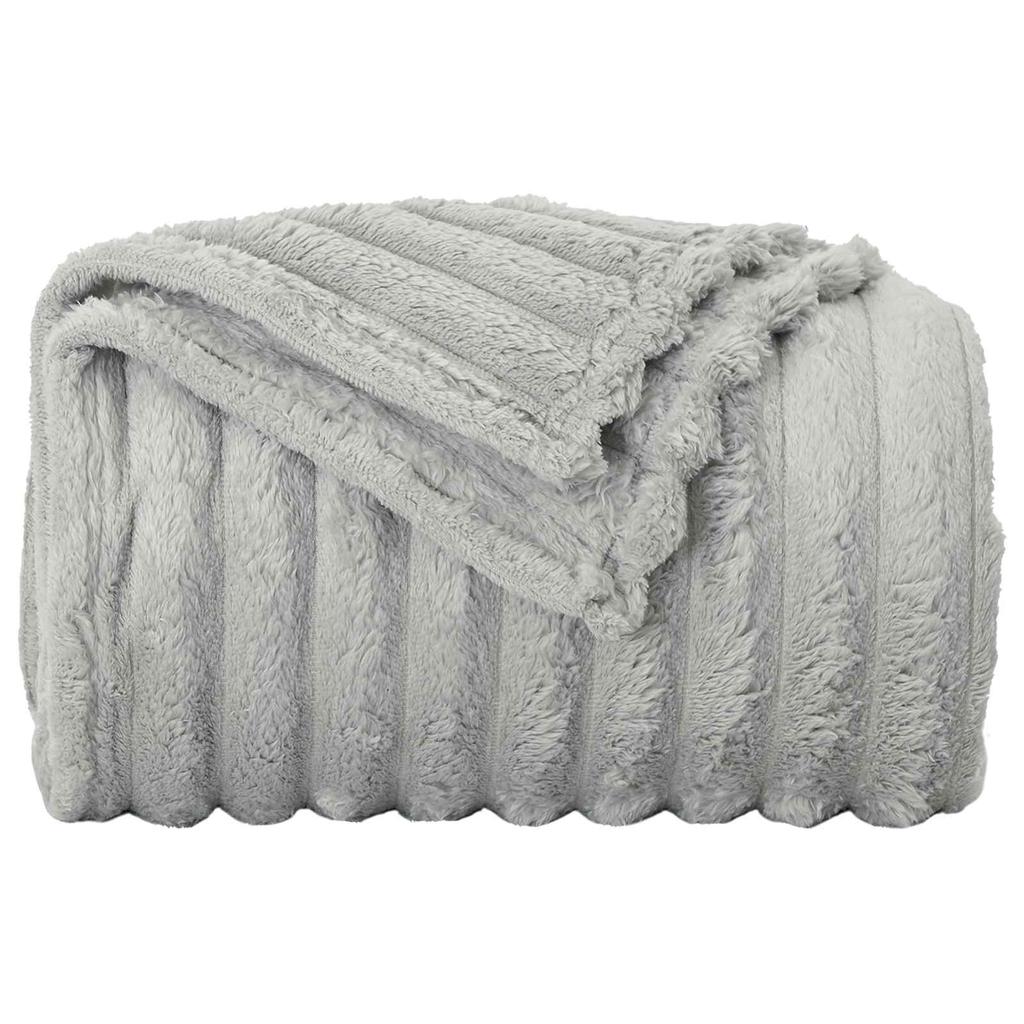 Grey Throw Blanket 150 x 130 cm Fleece