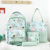 Schoolbag1011 New Cute Girls Schoolbag Dream Color Primary School Junior High School Versatile Backpack Four-piece Cartoon Backpack