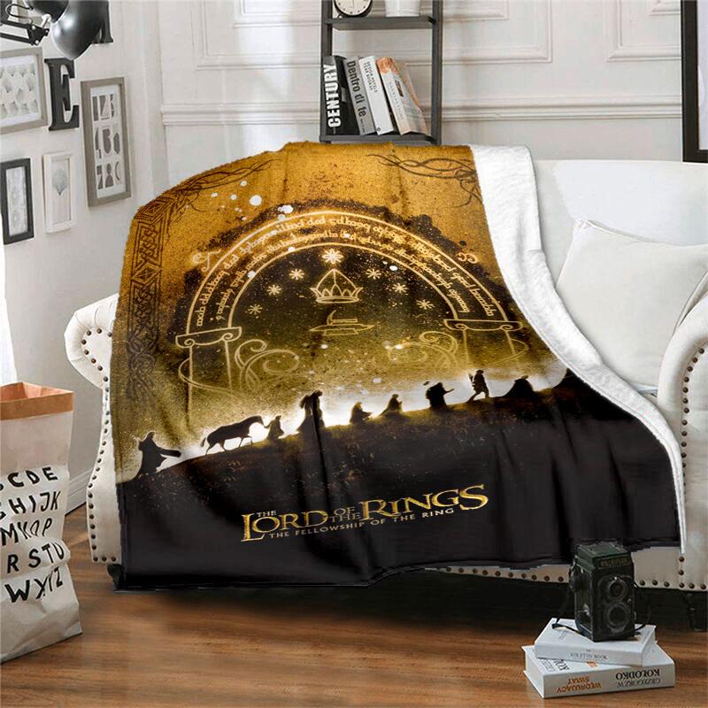 1pc The Fellowship of the Ring Cartoon Blanket,Portable Throw for Travel & Camping, All Season Cozy Blanket,Ideal Gift