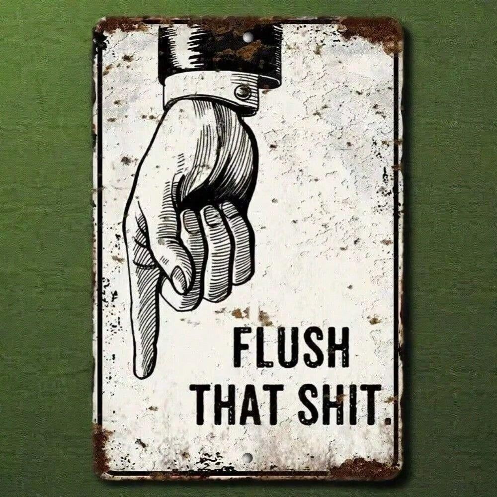 Metal Wall Sign Funny Bathroom Decor Vintage Tin Poster