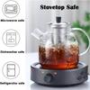Glass Teapot with Infuser for Loose Leaf Tea Stovetop Safe Glass Tea Kettle 1000ML